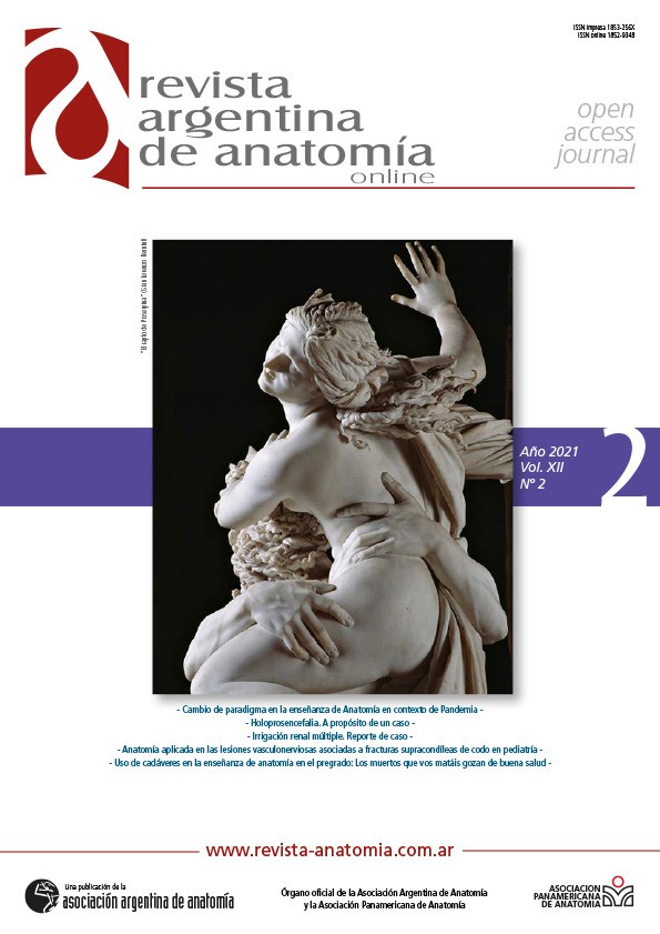 portada Revista Argentina de Anatomia Online 2021 Vol. XII Nº 2